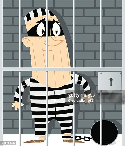 burglar - prisoner stock illustrations