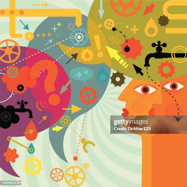 research - curious face stock illustrations