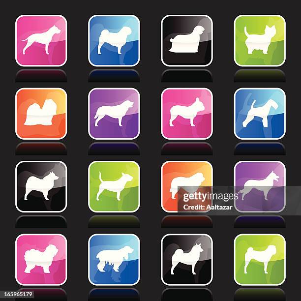 ubergloss icons - dogs - west highland white terrier stock illustrations