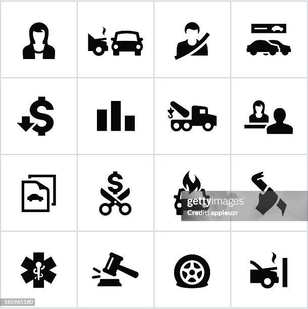 black auto insurance icons - arson stock illustrations