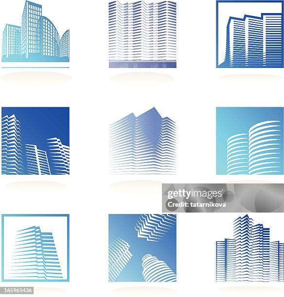 real estate logos set - construction logo stock illustrations