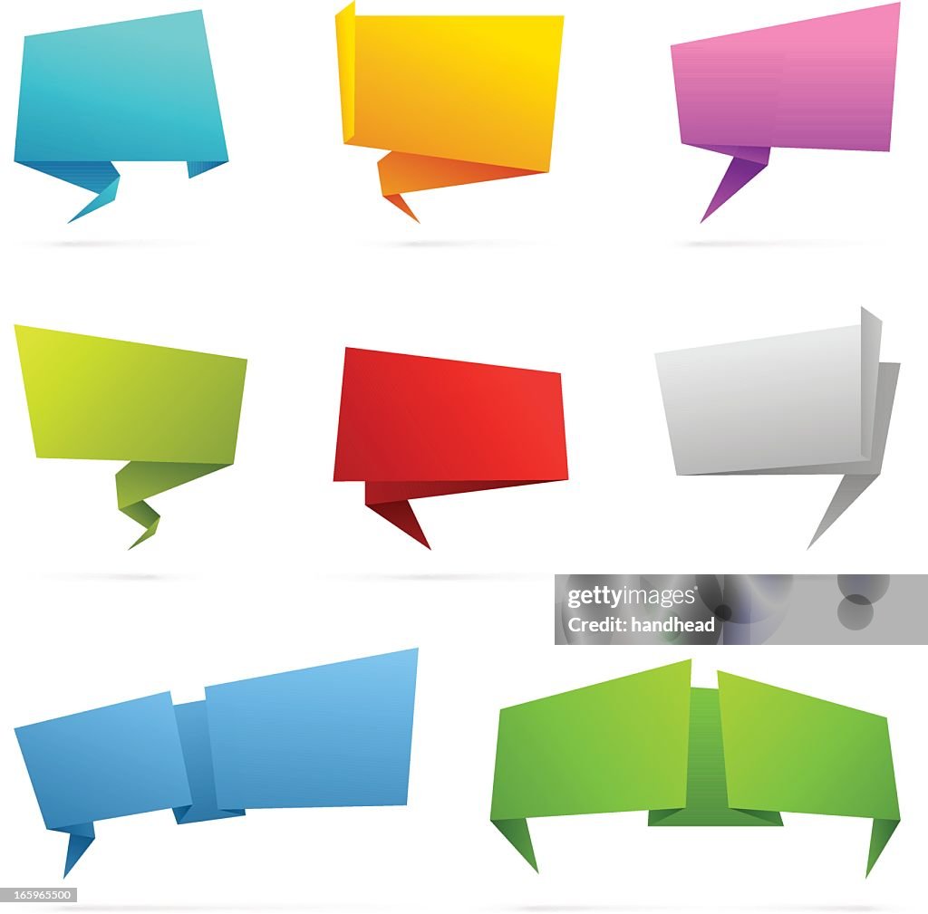 Set of colorful speech bubbles