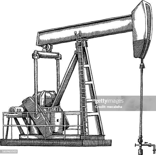 oil rig - oil pump stock illustrations