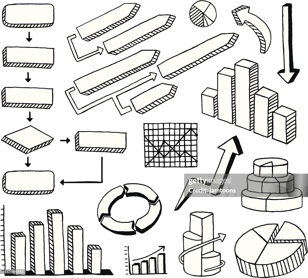 Graph Doodles Charts And Graphs Doodles High-Res Vector Graphic - Getty Images