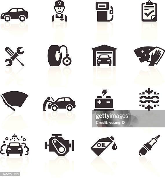 stockillustraties, clipart, cartoons en iconen met car maintenance & care icons - repareren