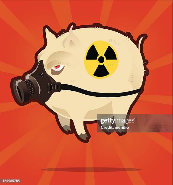 ilustraciones, imágenes clip art, dibujos animados e iconos de stock de cerdo radioactivo - ojos rojos