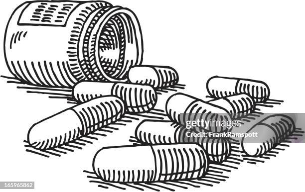 Draw Capsule Pill Capsules Drawing High Res Illustrations - Getty Images