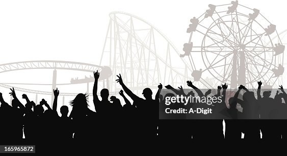 Crowded Park Vector Silhouette Crowded Park Vector Silhouette