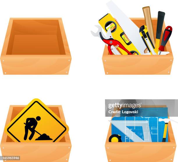 toolbox - old tool box stock illustrations