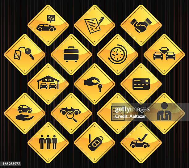 Yellow Rent Sign Drawing Car Key Silhouette High Res Illustrations - Getty Images