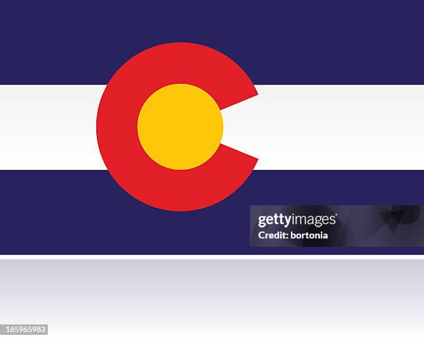 us state flag: colorado - state flags stock illustrations