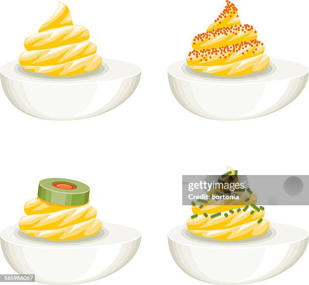 devilled eggs - chiave stock illustrations