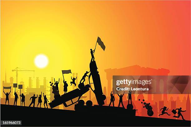 greek riot (european financial crisis) - apocalypse stock illustrations