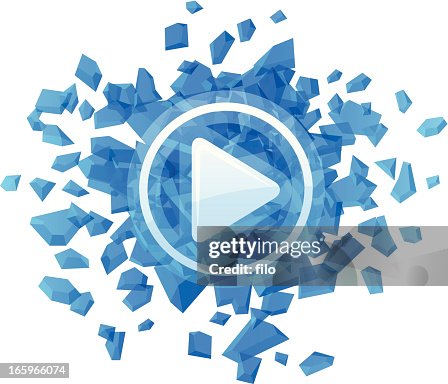 Exploding Buttons Exploding Play Button High-Res Vector Graphic - Getty Images