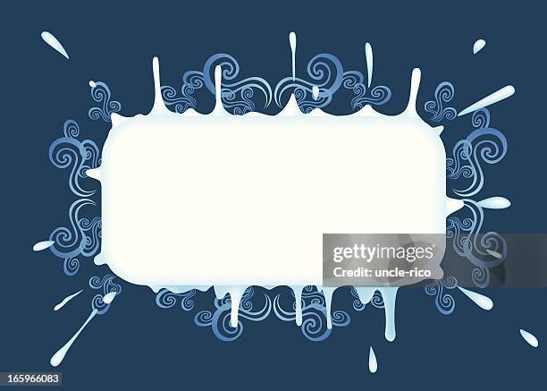 snow background frame banner - icicles stock illustrations