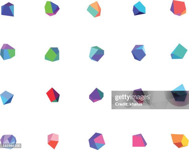 vector of multi-colored crystals - ruby gemstone stock illustrations