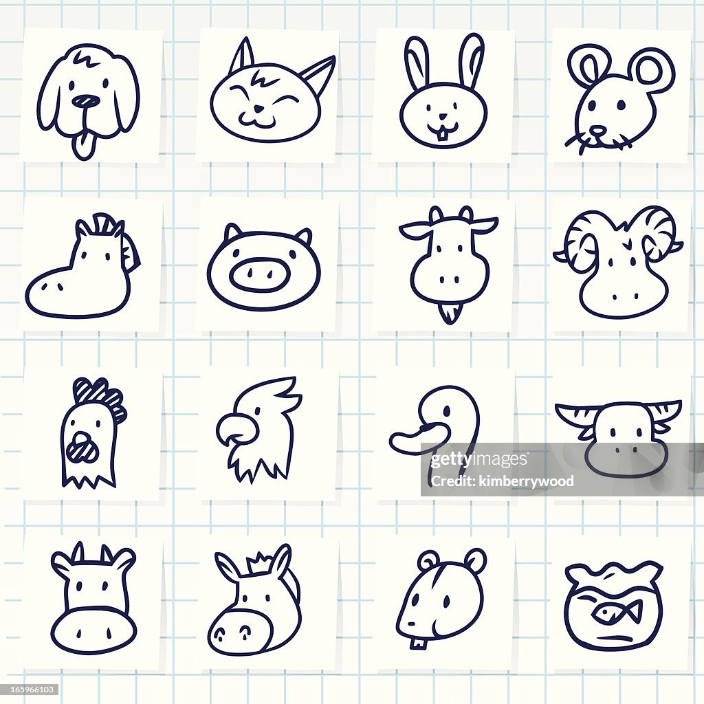 Farm Animal Icon Set