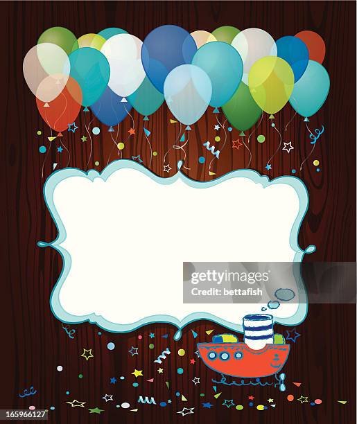 baby boy design - flying confetti vector stock illustrations
