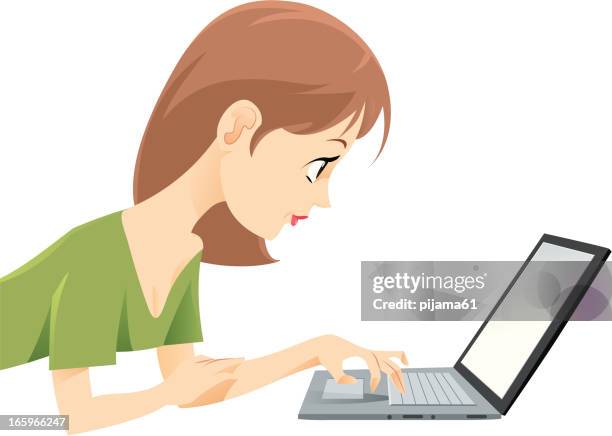 laptop - professional typing on computer stock illustrations