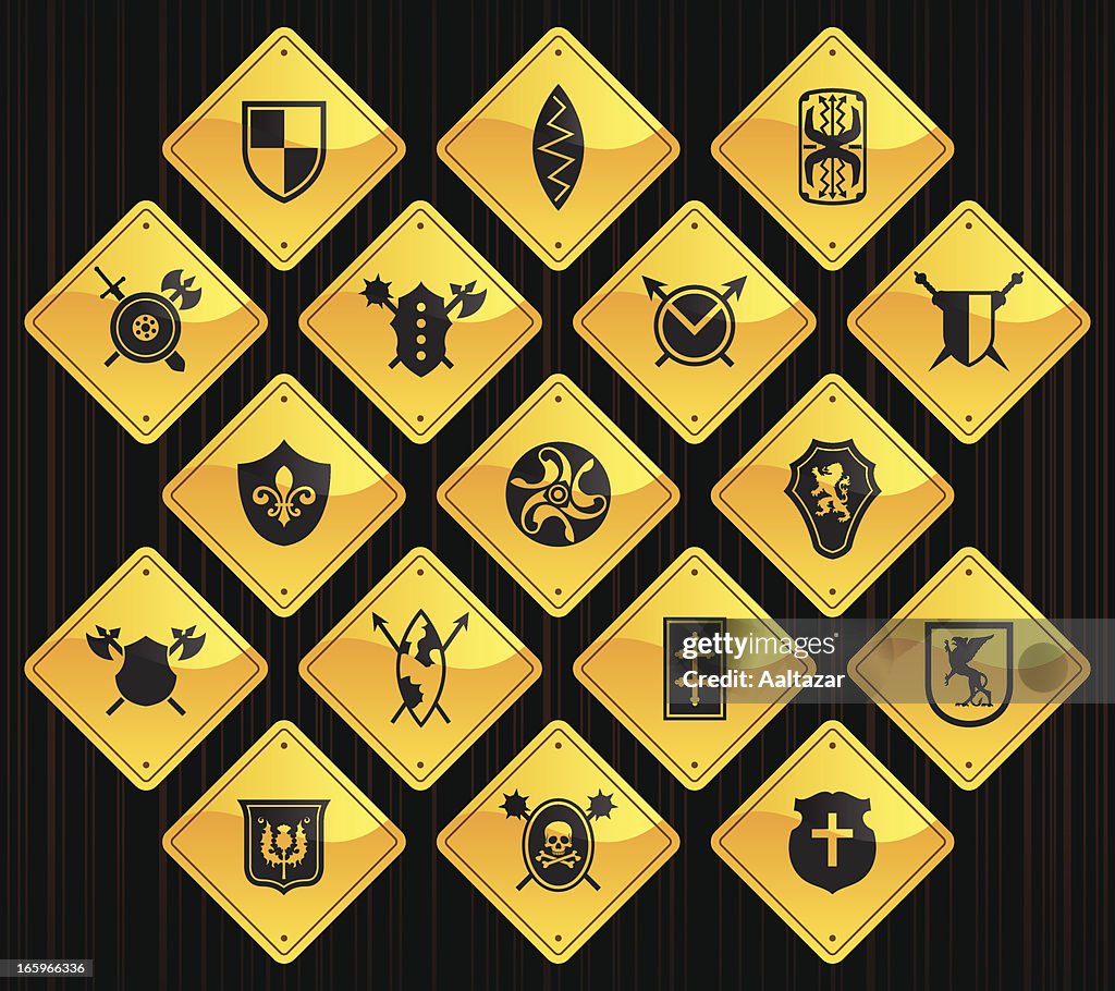 Yellow Road Signs Shields High-Res Vector Graphic - Getty Images