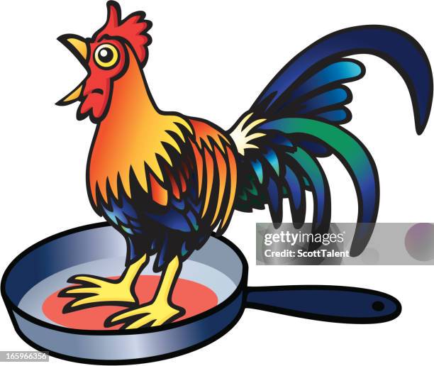 rooster - crowing stock illustrations