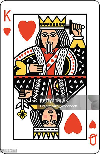 bildbanksillustrationer, clip art samt tecknat material och ikoner med king and queen of hearts playing card - king card