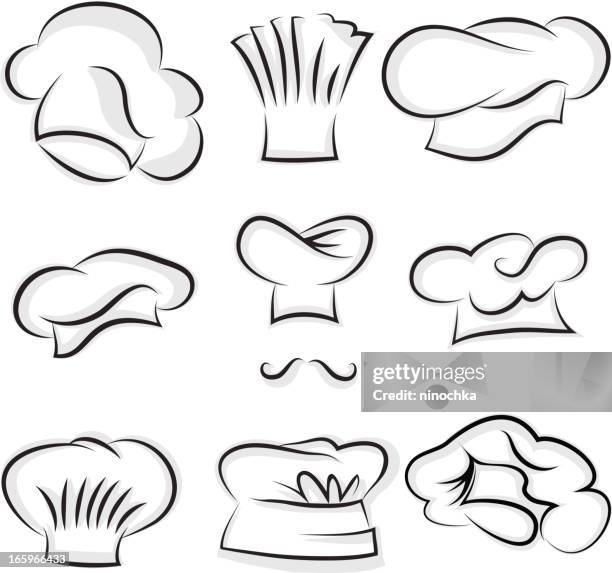 ilustraciones, imágenes clip art, dibujos animados e iconos de stock de chef perfil en'u" - sombrero