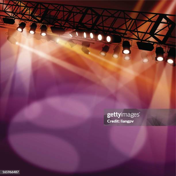 spotlight on stage - studio lighting stock illustrations