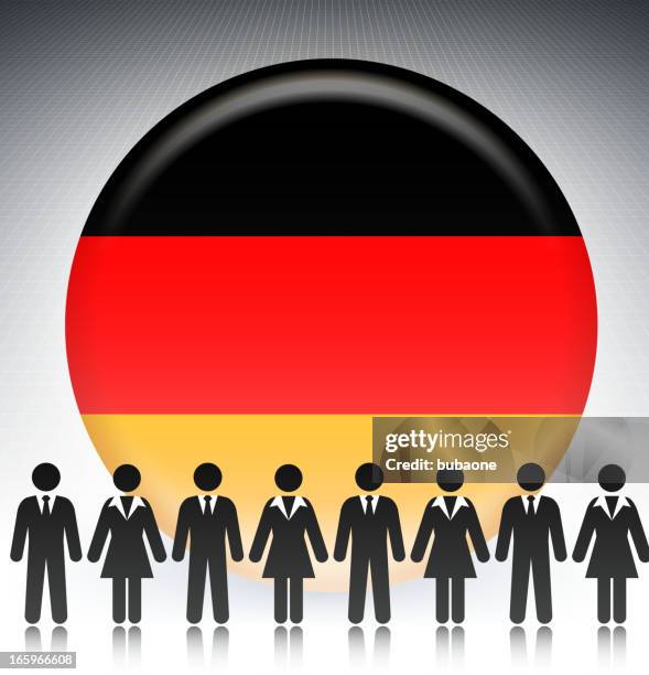 german flag button with business concept stick figures - impossible circle stock illustrations