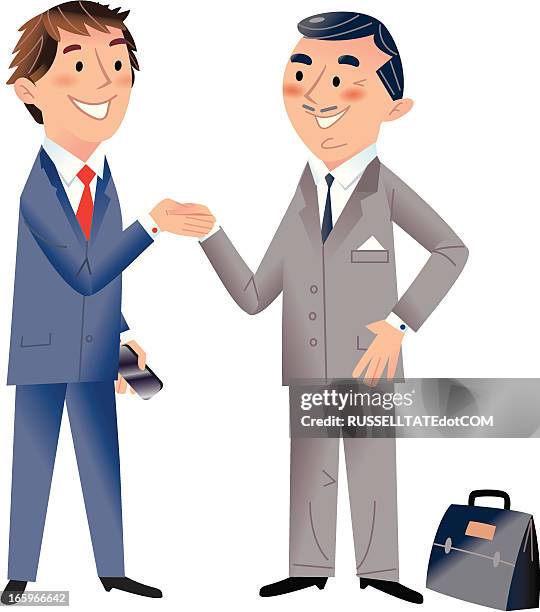 nu skool meets old school - two old men stock illustrations