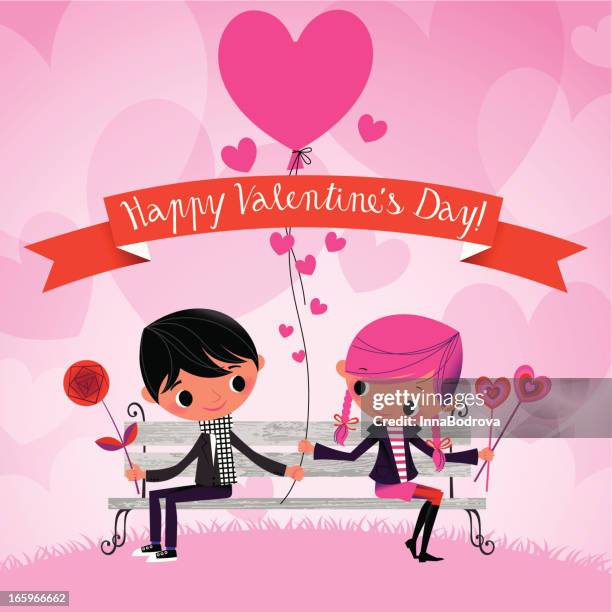 illustrations, cliparts, dessins animés et icônes de heureuse saint valentin ! - its a girl petite phrase