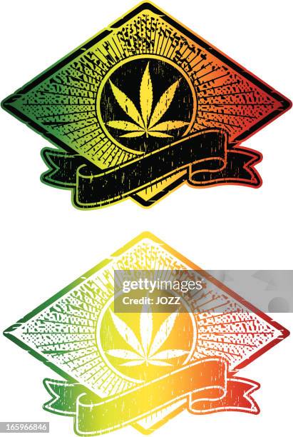 rasta emblem - reggae stock illustrations