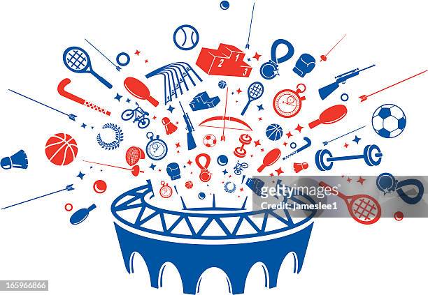 sommer sport-icons in farbe - competition stock-grafiken, -clipart, -cartoons und -symbole