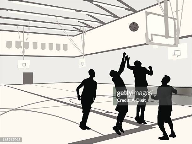 gym basketball - man jump gym stock illustrations