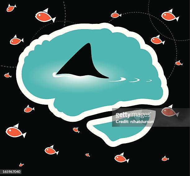 dangerous waters - alzheimers brain stock illustrations