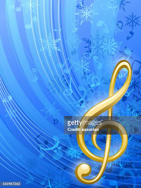 music in winter - bass clef stock illustrations