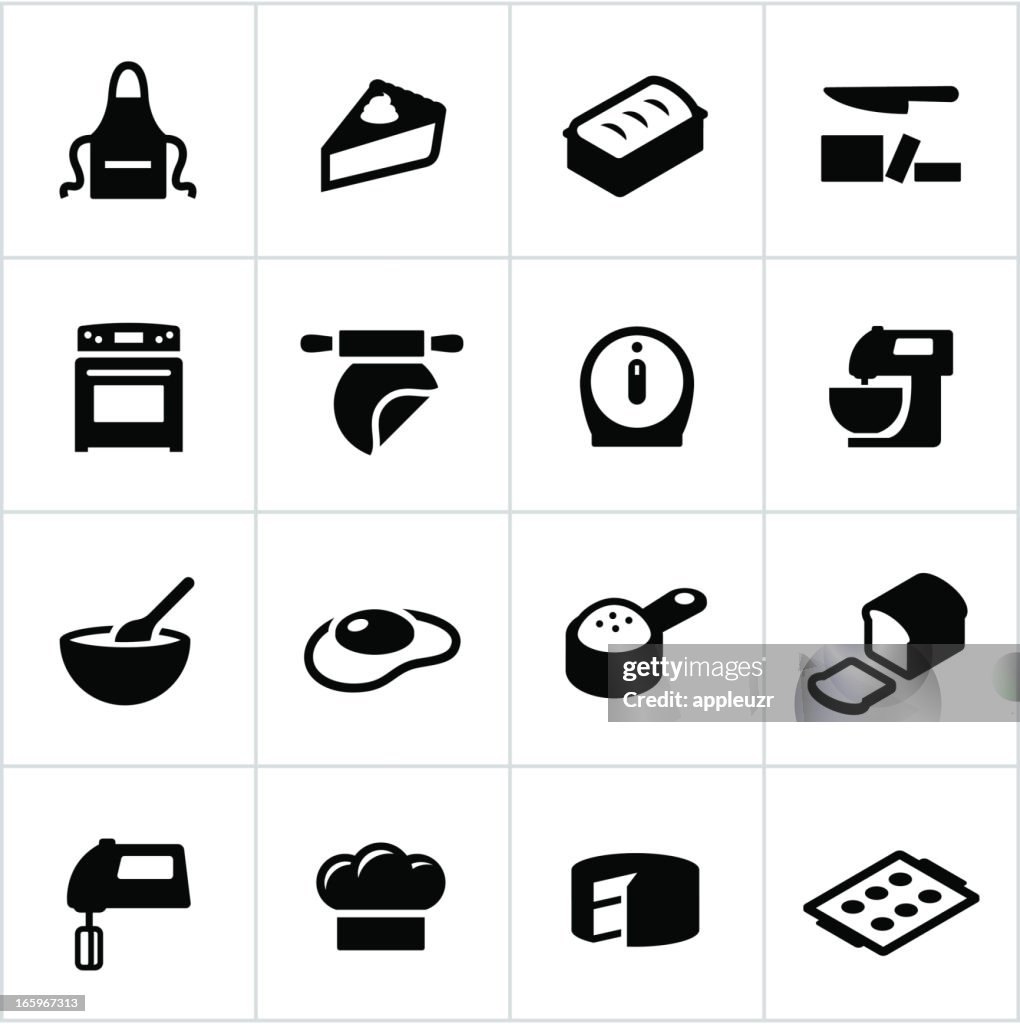 Black Baking Icons
