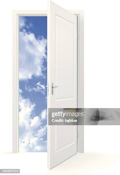 stockillustraties, clipart, cartoons en iconen met open door to sky - open sky