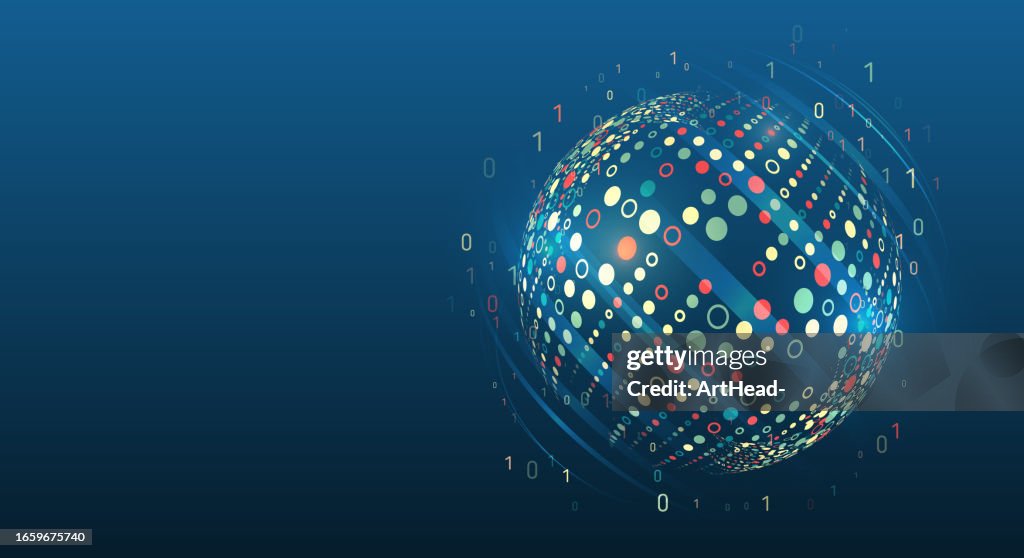 Vector Technology Background Big Data Visualization Abstract Stream ...
