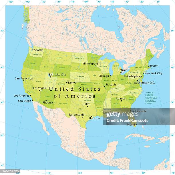 usa-karte - latitude longitude stock-grafiken, -clipart, -cartoons und -symbole