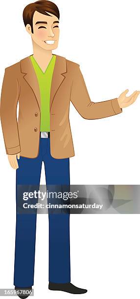 stockillustraties, clipart, cartoons en iconen met man gesturing - colbert