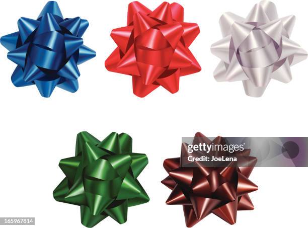 gift bow design set - present bow stock illustrations