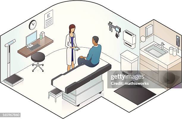 examination room illustration - footstool stock illustrations