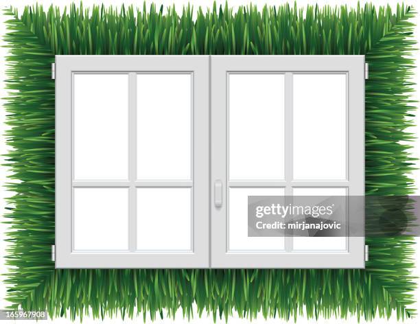 plastic window - window sill stock illustrations