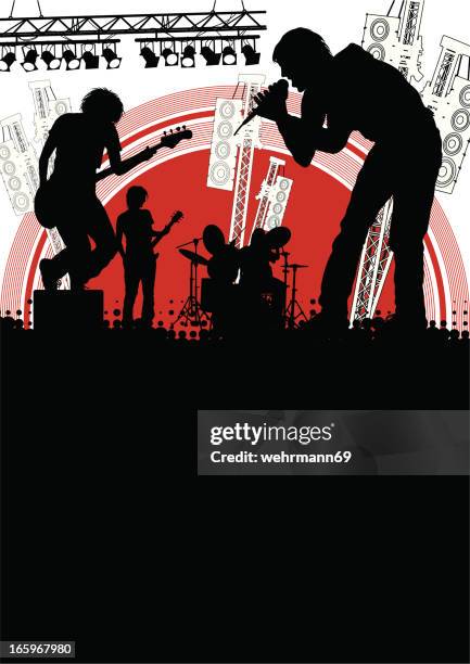 ilustrações de stock, clip art, desenhos animados e ícones de em palco banda - punk person