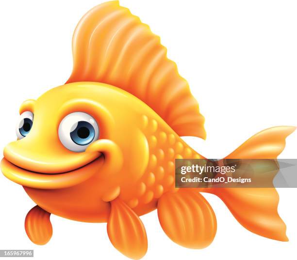 goldfish - cute fish stock illustrations