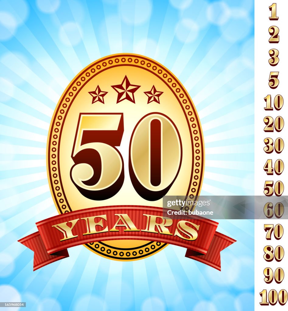 Anniversary Badges Red and Gold Collection Background