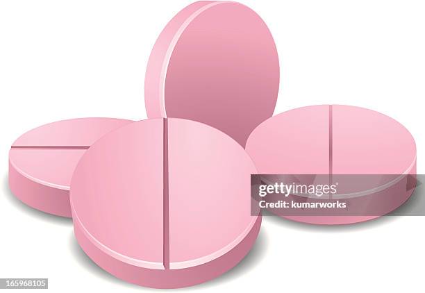 pink tablet - acetaminophen stock illustrations