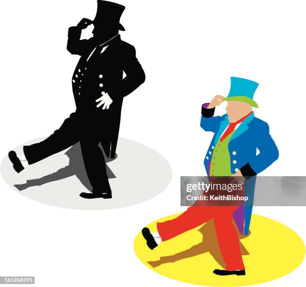 circus ringleader or emcee dancing - circus ringleader stock illustrations