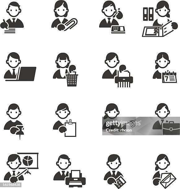 set of office equipment icons. - ordner büro stock illustrations